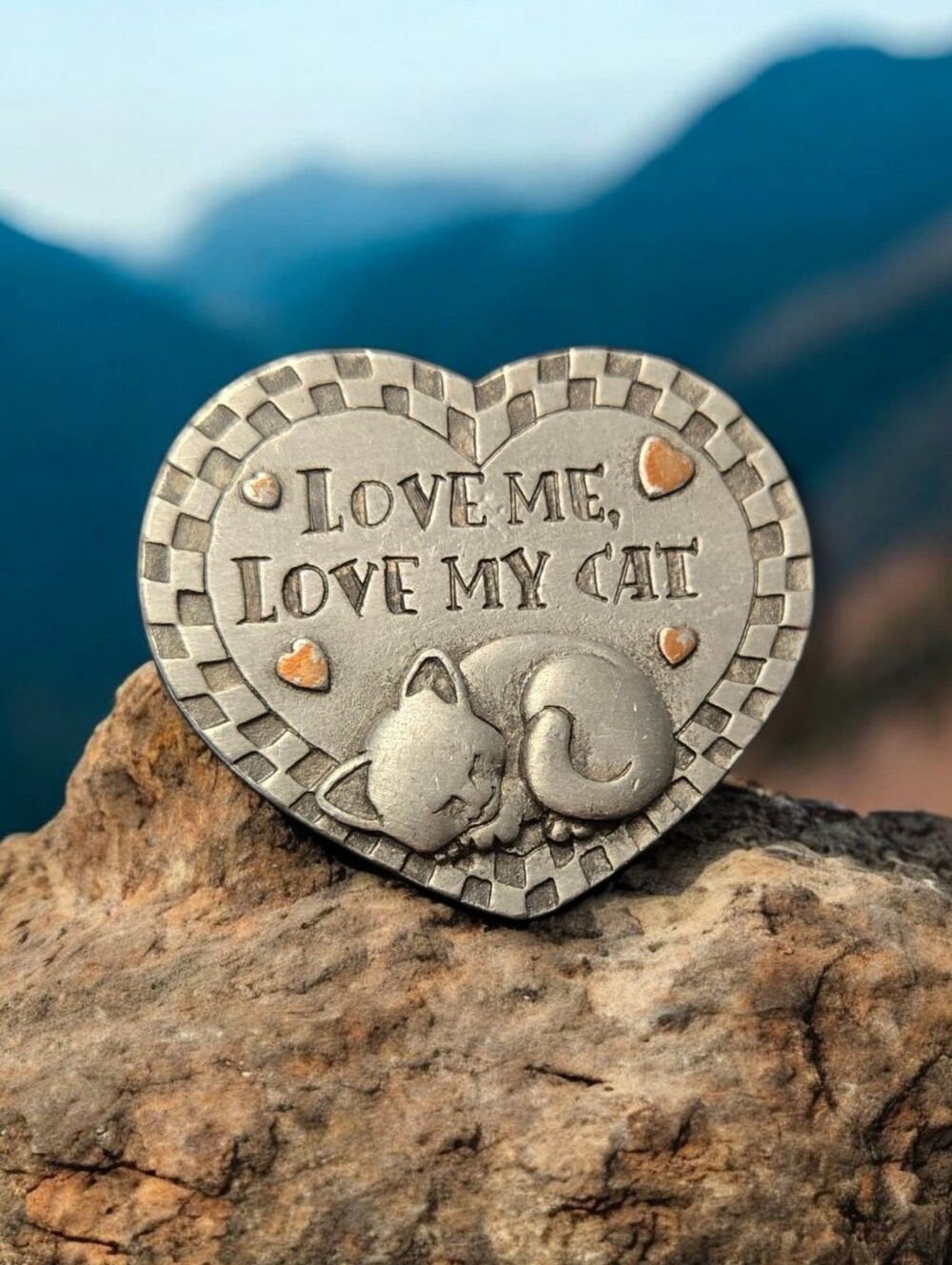 Love Me Love My Cat Brooch Sleep Cat Brooch Spoontique Cat Brooch Sliver Tone